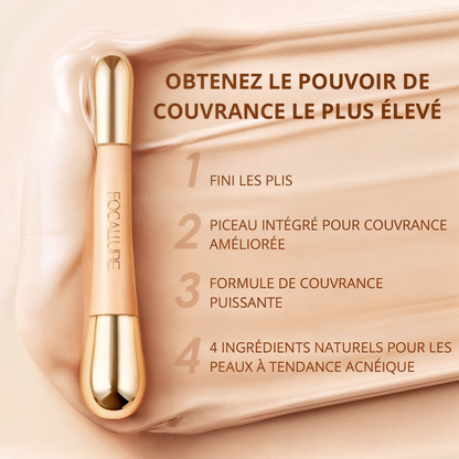 Focallure Correcteur 2‑en‑1 Anti‑rides, Sans Effet Plâtre, Tenue Longue Durée.