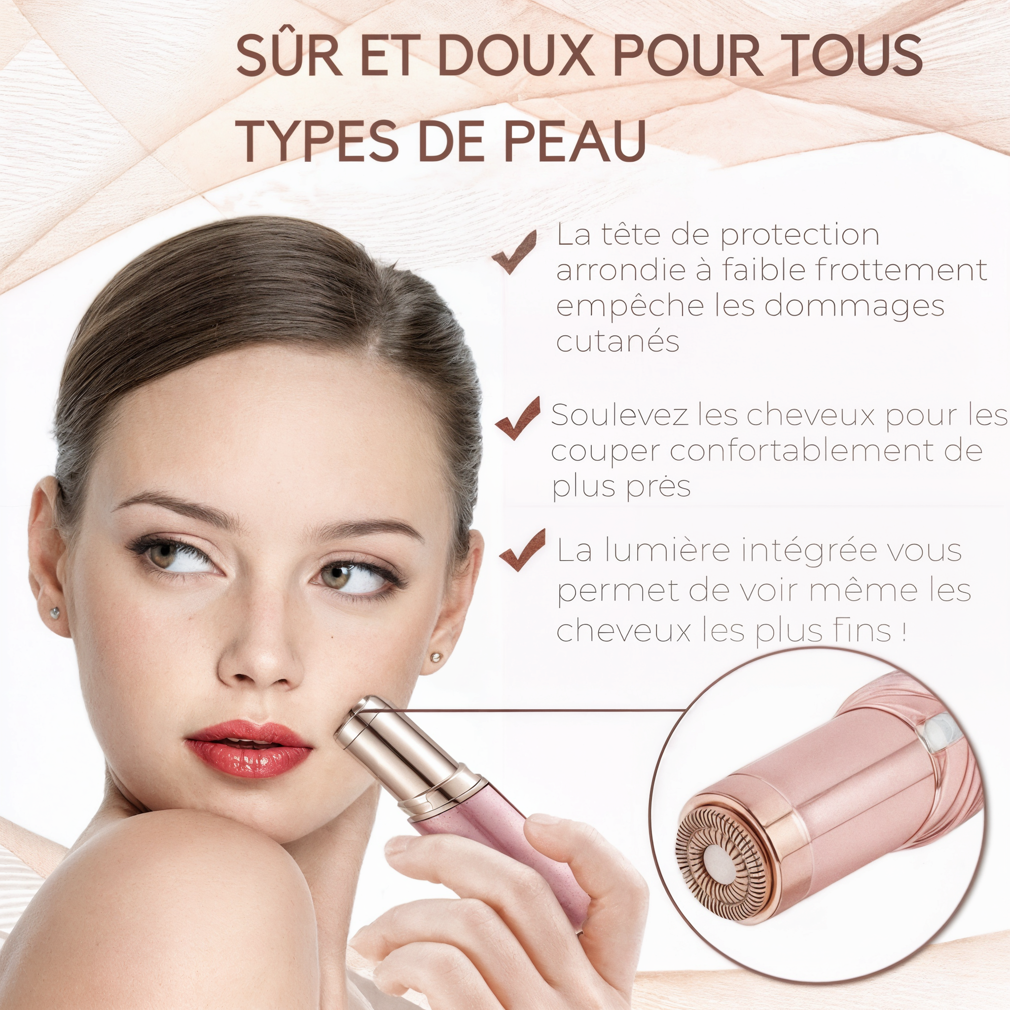 Démaquillant de Poils Faciaux en Forme de Rouge à Lèvres®
